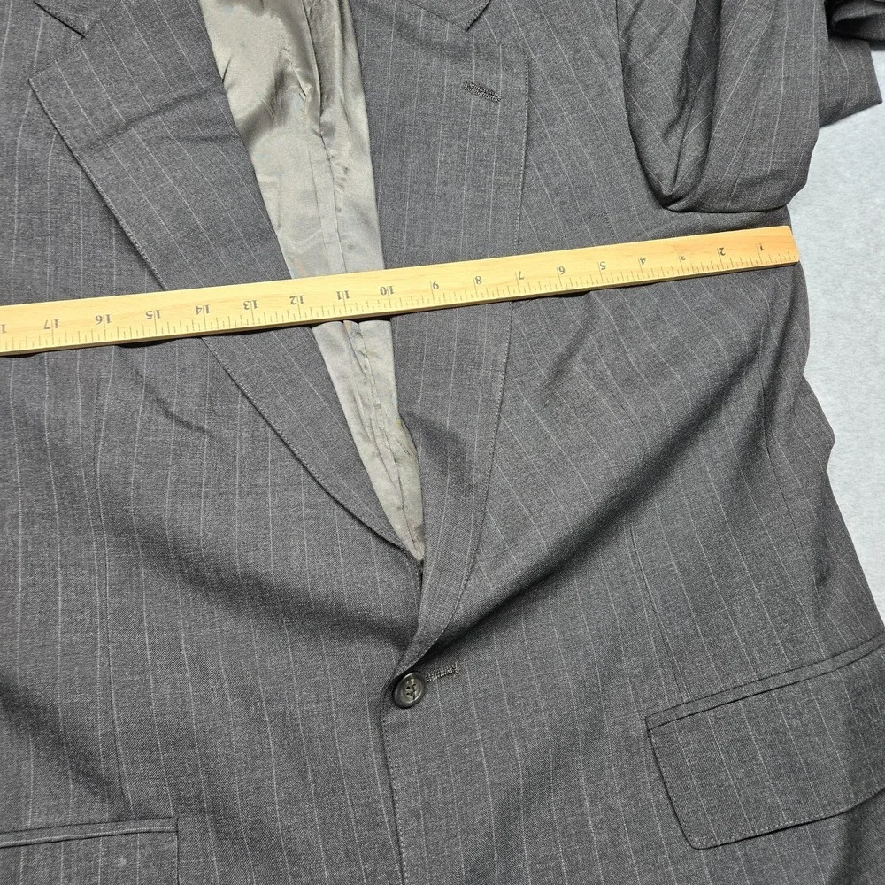 Polo University‎ Club Ralph Lauren Blazer Mens Gray Pinstripe Jacket USA Made